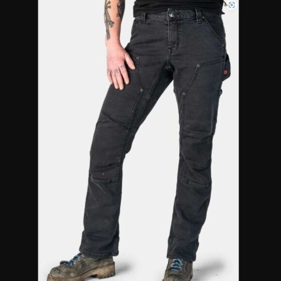 Dovetail Workwear Denim - Dovetail Workwear Britt Utility Black Stretch Thermal Denim Size 000/30